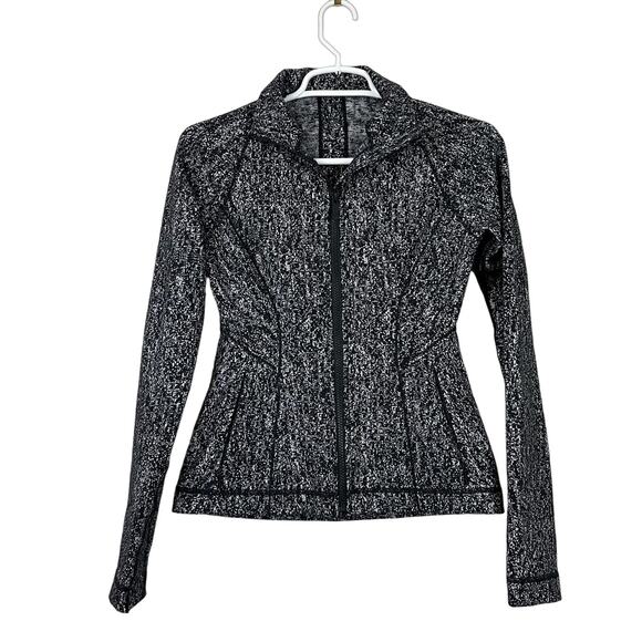Lululemon Lightly Jacket Luon Suited Jacquard Black White 4 - Picture 3 of 11